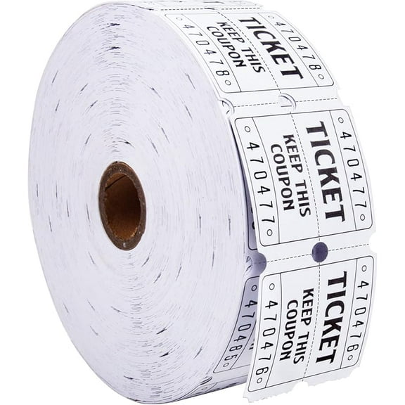 L LIKED Raffle Tickets Double Rolls 1000 per Roll 50/50 Raffle Tickets for Events, Entry, Class Reward, Fundraiser & Prizes(White)