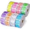 thumbnail image 1 of L LIKED Raffle Tickets Double Rolls 50/50 Raffle Tickets for Event-Full Set of 8 Assorted Colors (8 Roll of 2000 Tickets Each) 16000 Total., 1 of 1