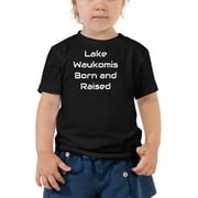 L Lake Waukomis Born And Raised Short Sleeve Cotton T-Shirt By Undefined Gifts