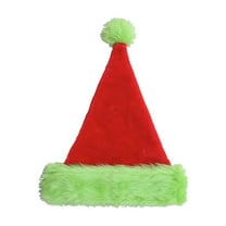 L Large Double Layer Flock Santa Hat With Festive Designs For Adult Holiday Wear
