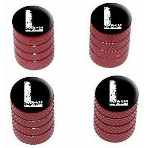 L Letter Distressed Tire Rim Wheel Aluminum Valve Stem Caps, Multiple Colors