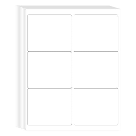 L Liked 3-1/3" x 4" Printable White Sticker Labels, Laser/Inkjet Printing - Matte (100sheets, 600Labels)