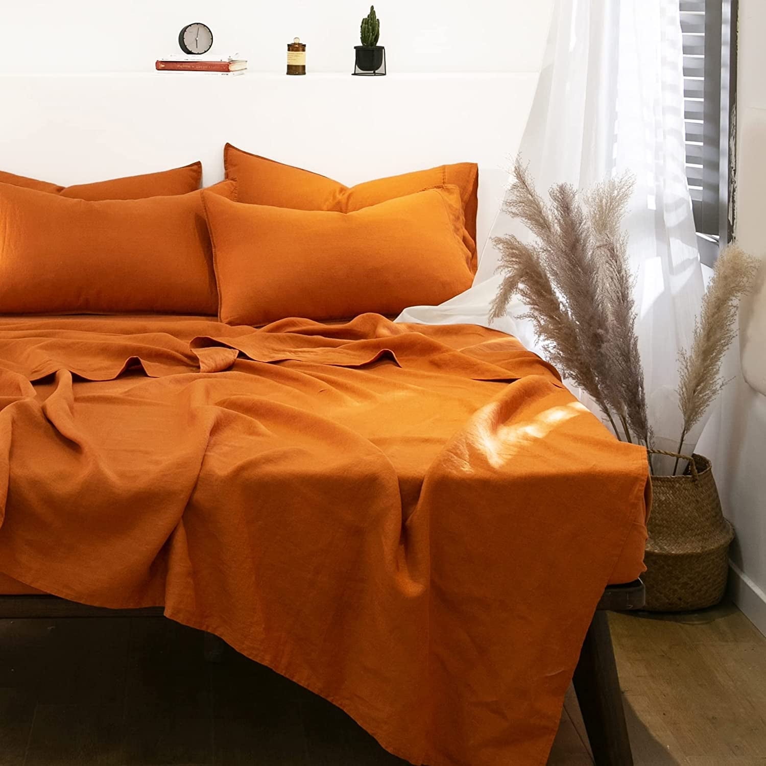 L Linen World 100 Linen Sheets Set Queen Size,French Linen from