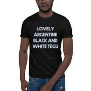 L Lovely Argentine Black And White Tegu Retro Style Short Sleeve Cotton T-Shirt By Undefined Gifts