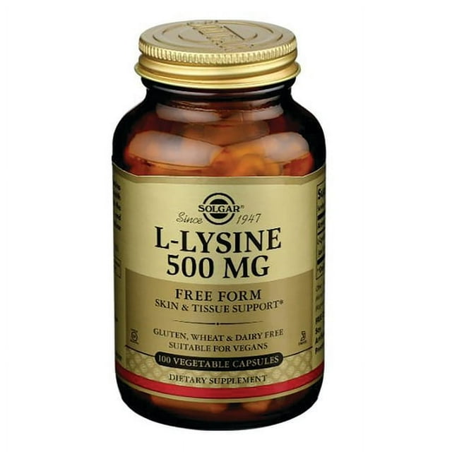 LLysine, Free Form, 500 mg, 100 Vegetable Capsules, Solgar