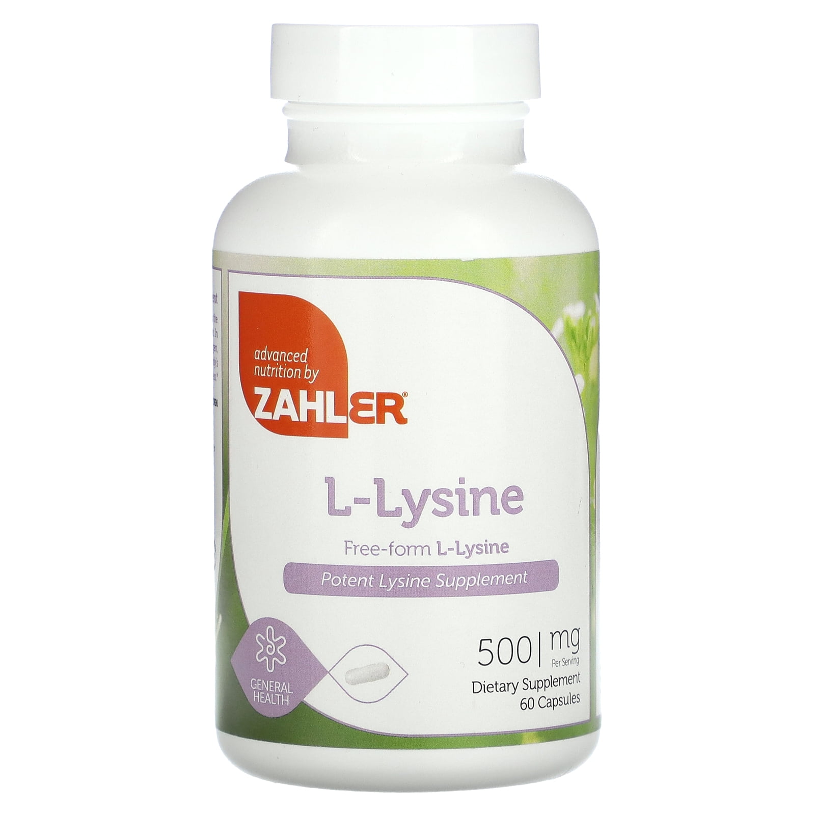 L-Lysine, Free Form, 500 mg, 60 Capsules, Zahler - Walmart.com