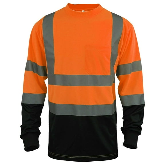 L&M Hi Vis Class 3 T Shirt Reflective Safety Lime Orange Short Long Sleeve HIGH Visibility, Lime Bottom