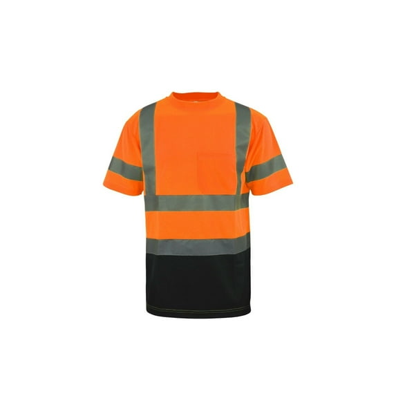 L&M Hi Vis Class 3 T Shirt Reflective Safety Lime Orange Short Long Sleeve HIGH Visibility, Lime Bottom