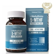 Triquetra Health L-Methylfolate (1 mg) Plus Methyl B12 Capsules