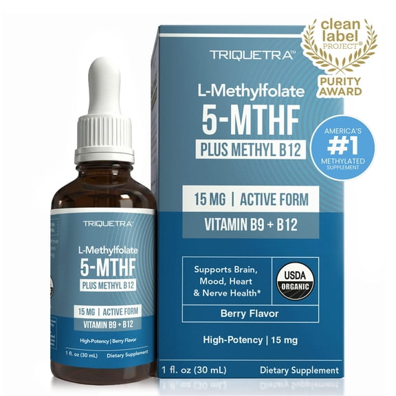 Triquetra Health L-Methylfolate (15 mg) Plus Methyl-B12