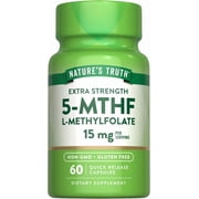 L Methylfolate 15mg | 60 Quick Release Capsules | Extra Strength | by Natures Truth
