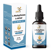 L-Methylfolate 15mg + Methyl B12 Liquid Drops   High Potency Sublingual Formula with Natural Berry Flavor   Active 5-MTHF & Bioactive B12 for Mood, Cognitive Health & Methylation Support 2oz