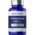 thumbnail image 1 of L Methylfolate 400mcg | 120 Capsules | Vegetarian | Non-GMO, Gluten Free | Optimized and Activated Methyl Folate | by Opti-Folate, 1 of 8