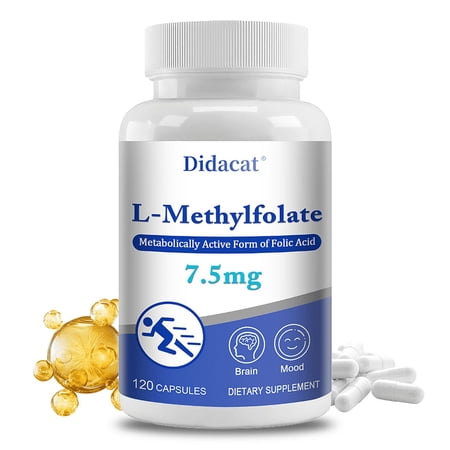 L Methylfolate 7.5 Mg - Metabolically Active Folate - Supports Mood - 120 Capsules