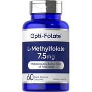 L Methylfolate 7.5 mg | 60 Capsules for Men and Women | Methyl Folate, 5-MTHF | by Opti-Folate