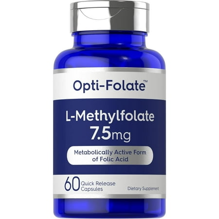 L Methylfolate 7.5 mg | 60 Capsules for Men and Women | Methyl Folate, 5-MTHF | by Opti-Folate