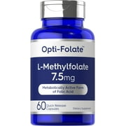 L Methylfolate 7.5 mg | 60 Capsules for Men and Women | Methyl Folate, 5-MTHF | by Opti-Folate