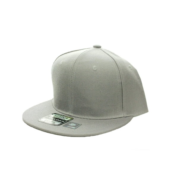 L.O.G.A. Plain Adjustable Snapback Hats Caps Flat Bill Visor - LIght Gray