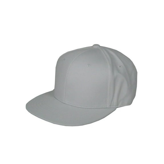 L.O.G.A. Plain Adjustable Snapback Hats Caps Flat Bill Visor - White