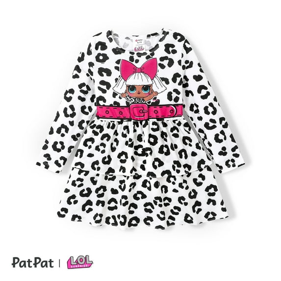 L.O.L. SURPRISE! Girls Dress Graphic Long Sleeves Birthday Wedding Party Outfits for Kids Sizes 3-10
