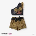 thumbnail image 1 of L.O.L. SURPRISE! Toddler Girls Outfits Graphic T-Shirt Ruffled One Shoulder Tops Bowknot Shorts Set Sizes 2-6, 1 of 6