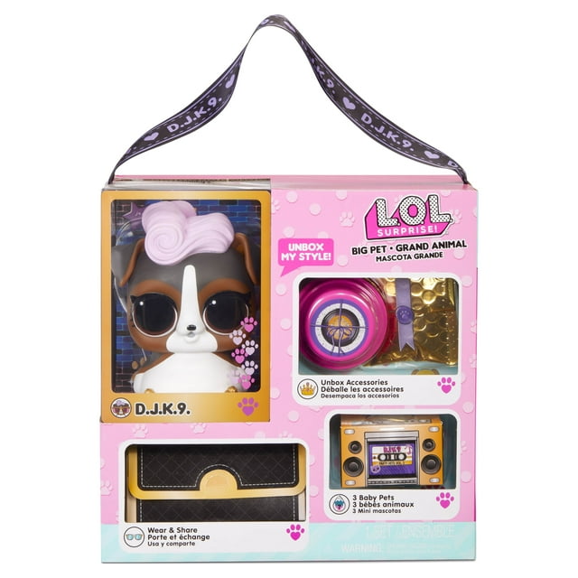L.O.L Surprise! Big Pet DJ K.9. Doll Playset, 15 Pieces