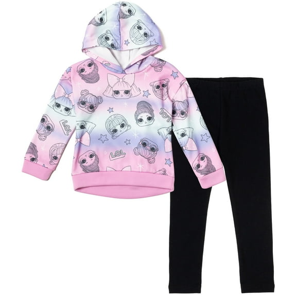 L.O.L. Surprise! Bon Bon Fierce Diva Big Girls Fleece Pullover Hoodie and Leggings Outfit Set Little Kid to Big Kid
