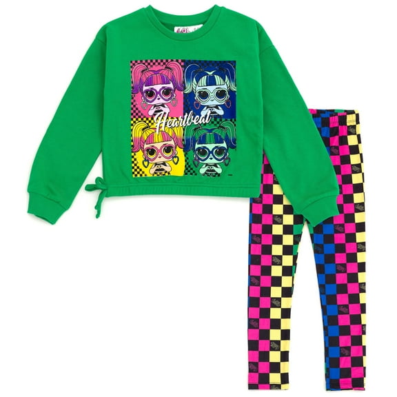 L.O.L. Surprise! Boxy Fleece Sweatshirt and Leggings Outfit Set Little Kid to Big Kid