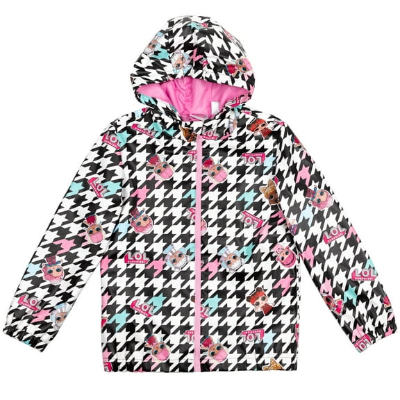 L.O.L. Surprise! Coconut Q.T. Dawn Surfer Babe Little Girls Zip Up Waterproof Rain Jacket Little Kid to Big Kid