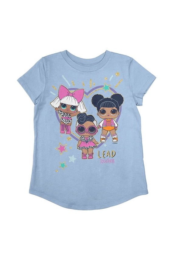 L.O.L. Surprise Dolls "Lead Together" Graphic Tee, Girl's, Size: 5, Blue