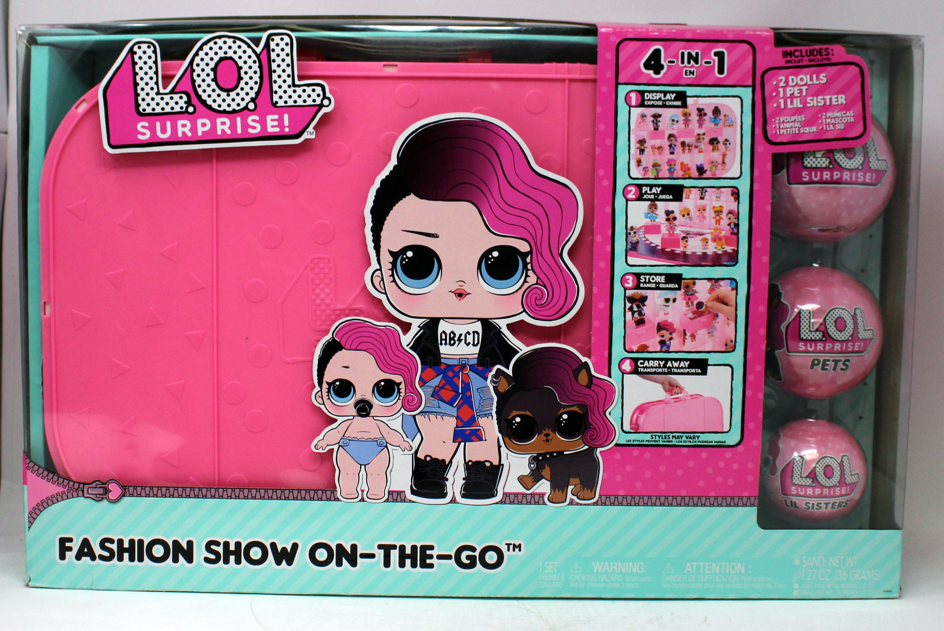 L.O.L Surprise! Fashion Show On-The-Go Storage + 2 Dolls + 1 Pet + Lil Sister 4 in 1 Playset (3+ Years)