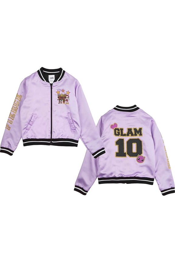 Fierce Girls' Bomber Jacket- 4-16 (L-(10/12)) Lilac