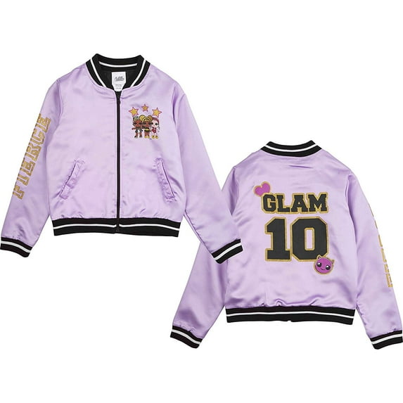 L.O.L. Surprise! Fierce Girls' Bomber Jacket- 4-16 (XS-(4/5)) Lilac