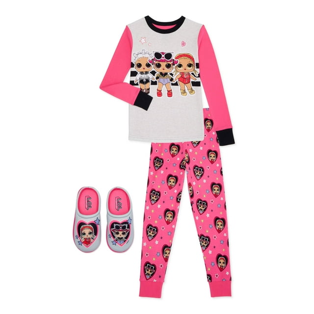 L.O.L Surprise! Girls 2-Piece Pajama Set with Slipper Sizes 4-12