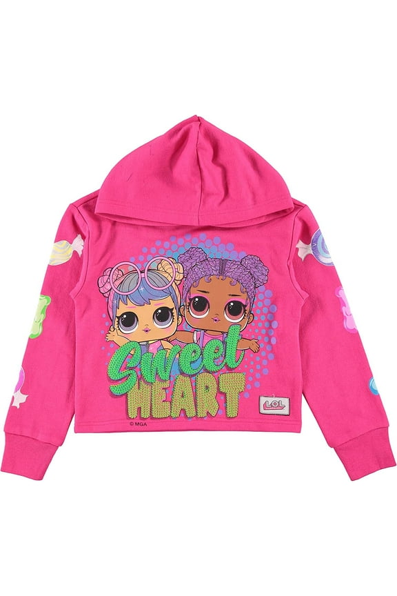 Girls Allover Print Hoodie- Raw Edge Skimmer Hoodie Little to Big Girl sizes 4-20