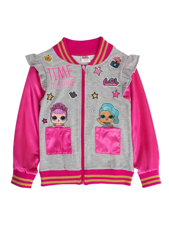 L.O.L Surprise! Girls Bomber Sequin Jacket 'Time to Shine' (Pink, Large 10/12)