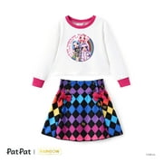 L.O.L. SURPRISE! L.O.L Surprise! Girls Dresses Rainbow High School Spirit Graphic Shirts and Skirt 2 Pieces Outfit Sets Sizes 3-11