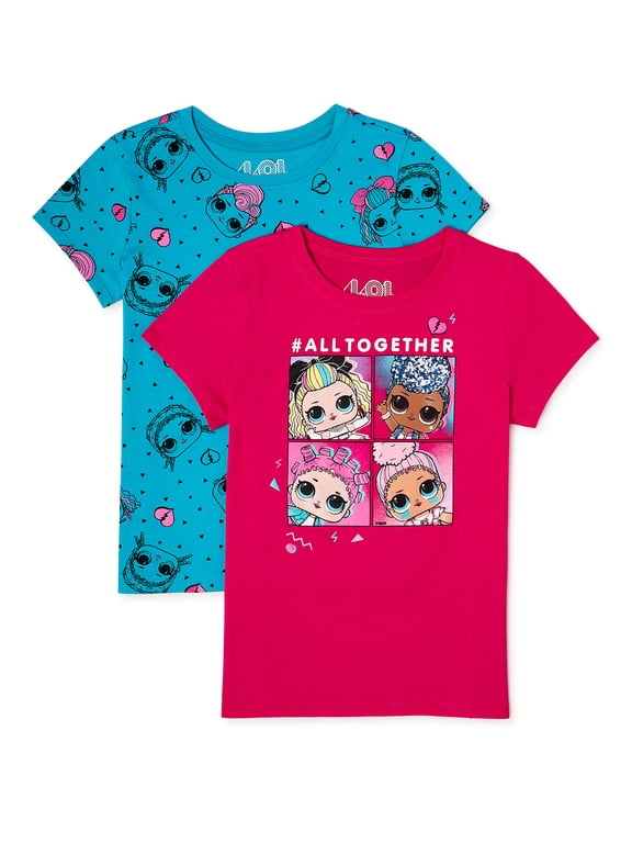 Girls Graphic T-Shirts, 2-Pack, Sizes 4-18 & Plus