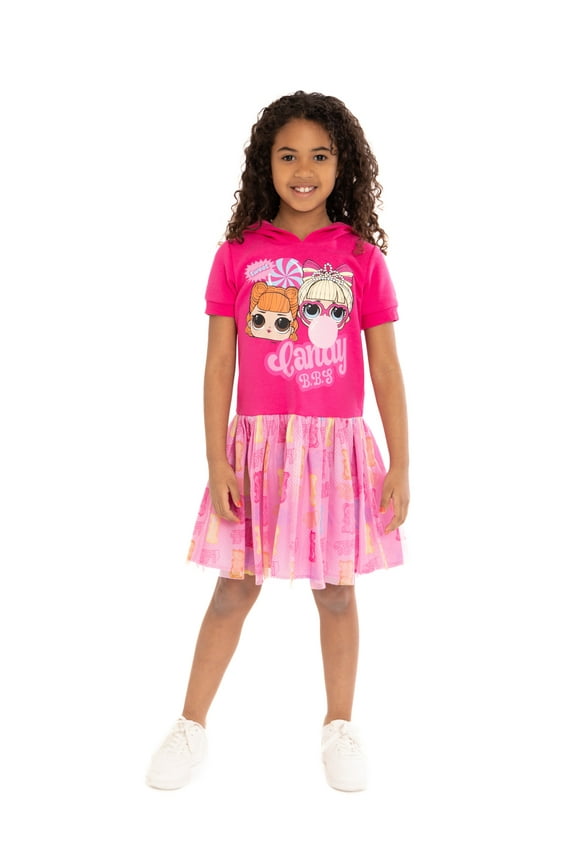Girls Hooded Cosplay Dress with Tulle Skirt, Sizes 4-16
