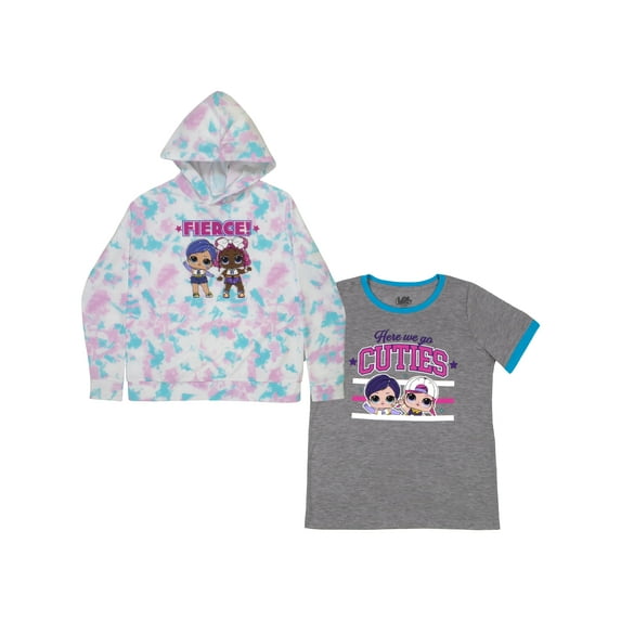 L.O.L Surprise! Girls, Hoodie, and T-Shirt, 2-pack Clothes Set (Sizes 4-14)