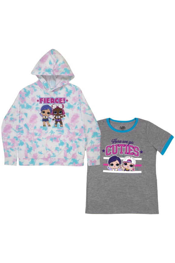 L.O.L Surprise! Girls, Hoodie, and T-Shirt, 2-pack Clothes Set (Sizes 4-14)