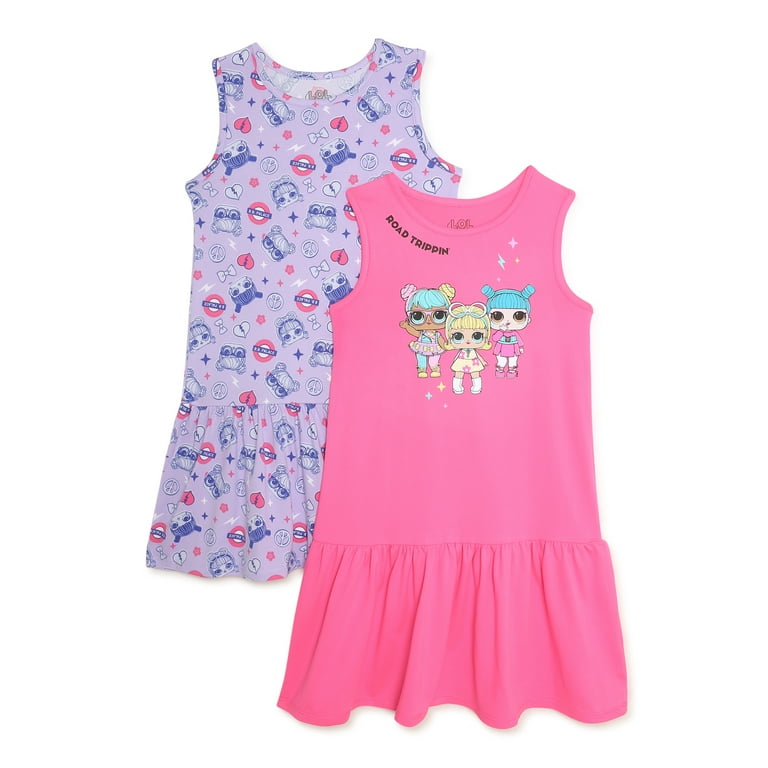 L.O.L. Surprise Girls Sleeveless Dresses 2 Pack Sizes 4 12