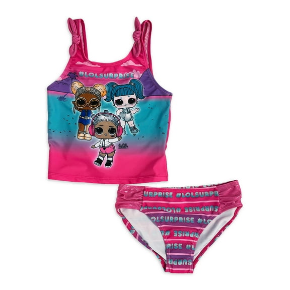 L.O.L. Surprise! Girls Swim Tankini Top, Sizes 4-12
