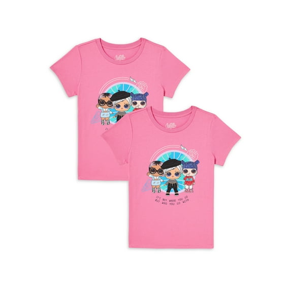 L.O.L. Surprise! Girls’ T-Shirt, 2-Pack, Sizes 4-16