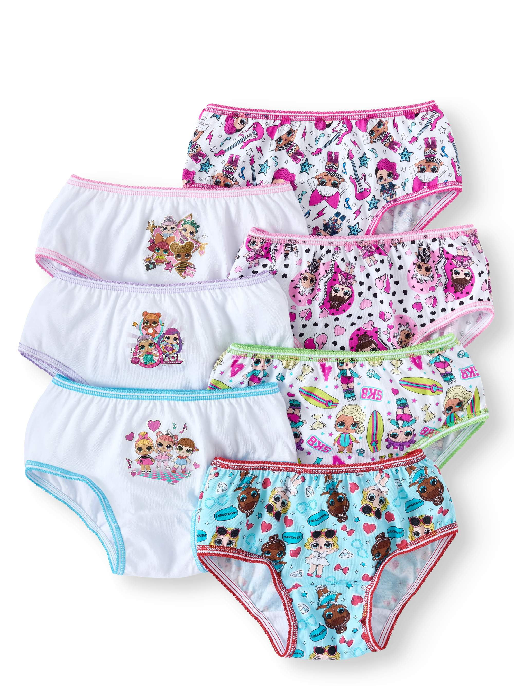 LOL Suprise Girls Underwear, 14 Pack Panties Sizes 4 - 8