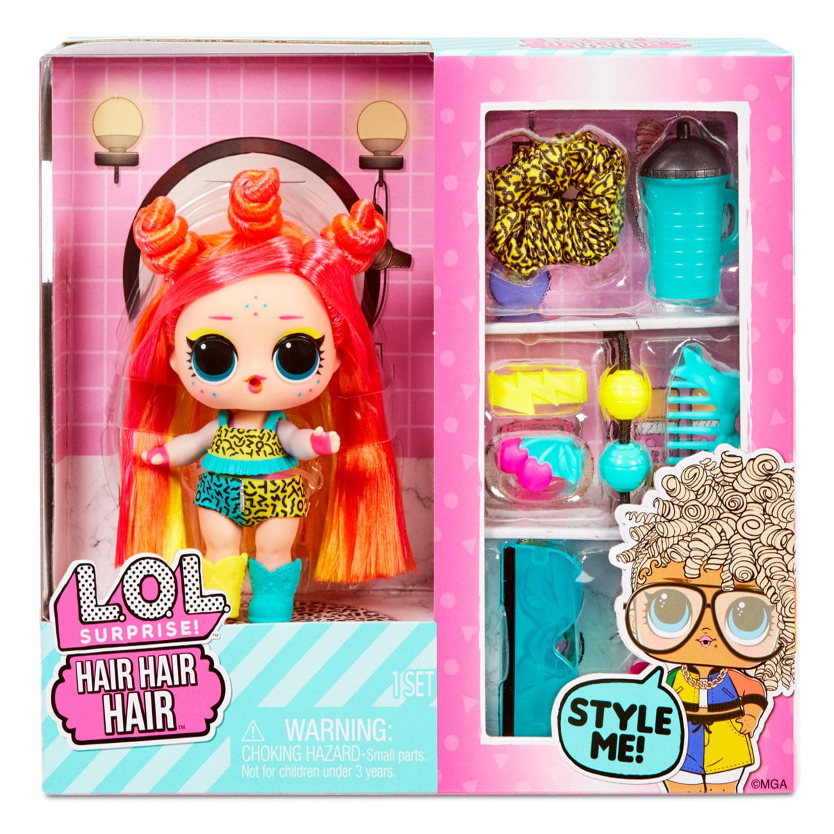 L.O.L. Surprise! Hair Hair Hair Doll with Pink Hair 10 Surprises