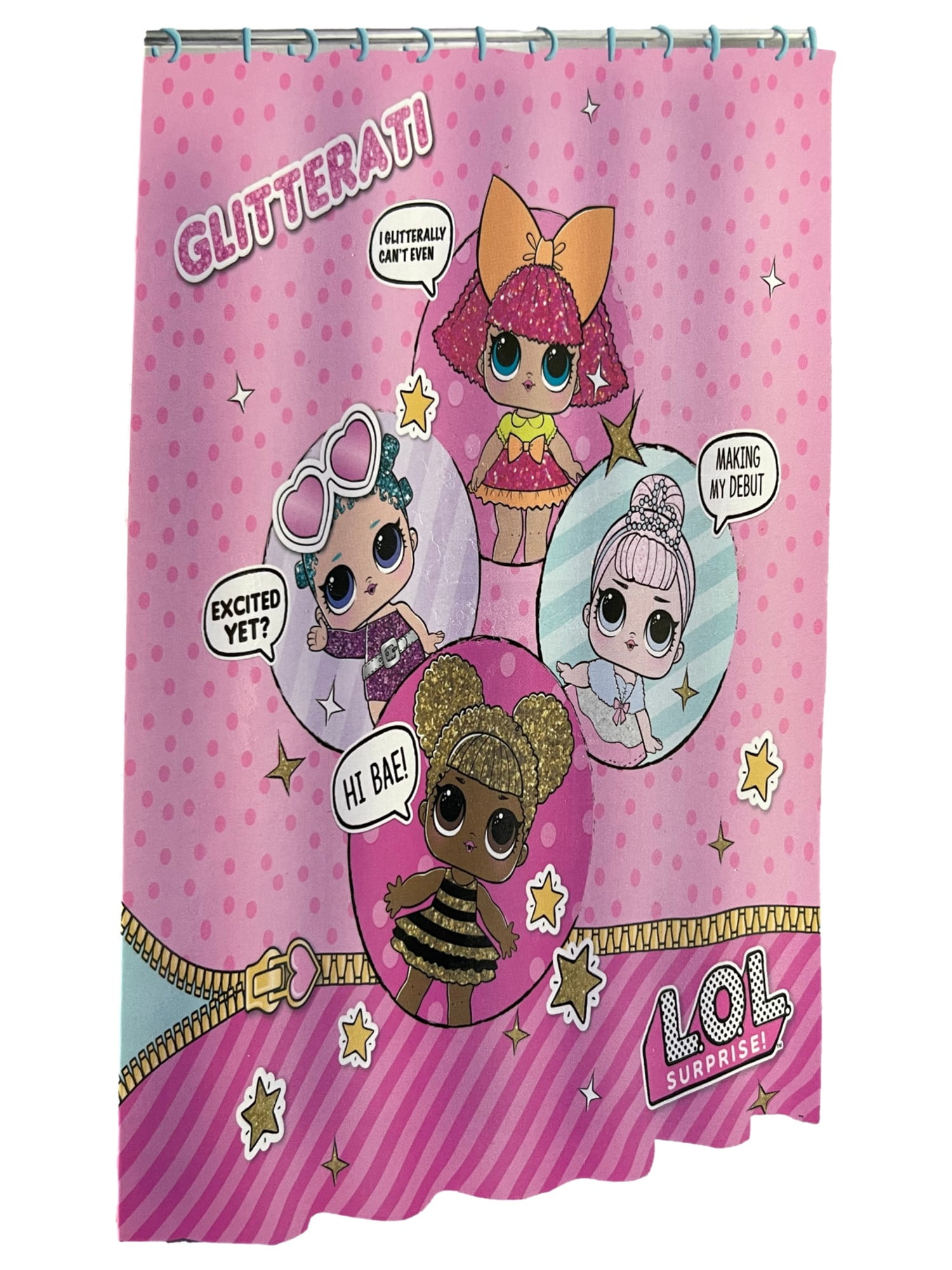 L.O.L. Surprise! Kids Bathroom Set, Glitter Surprise Pink Fabric Shower ...