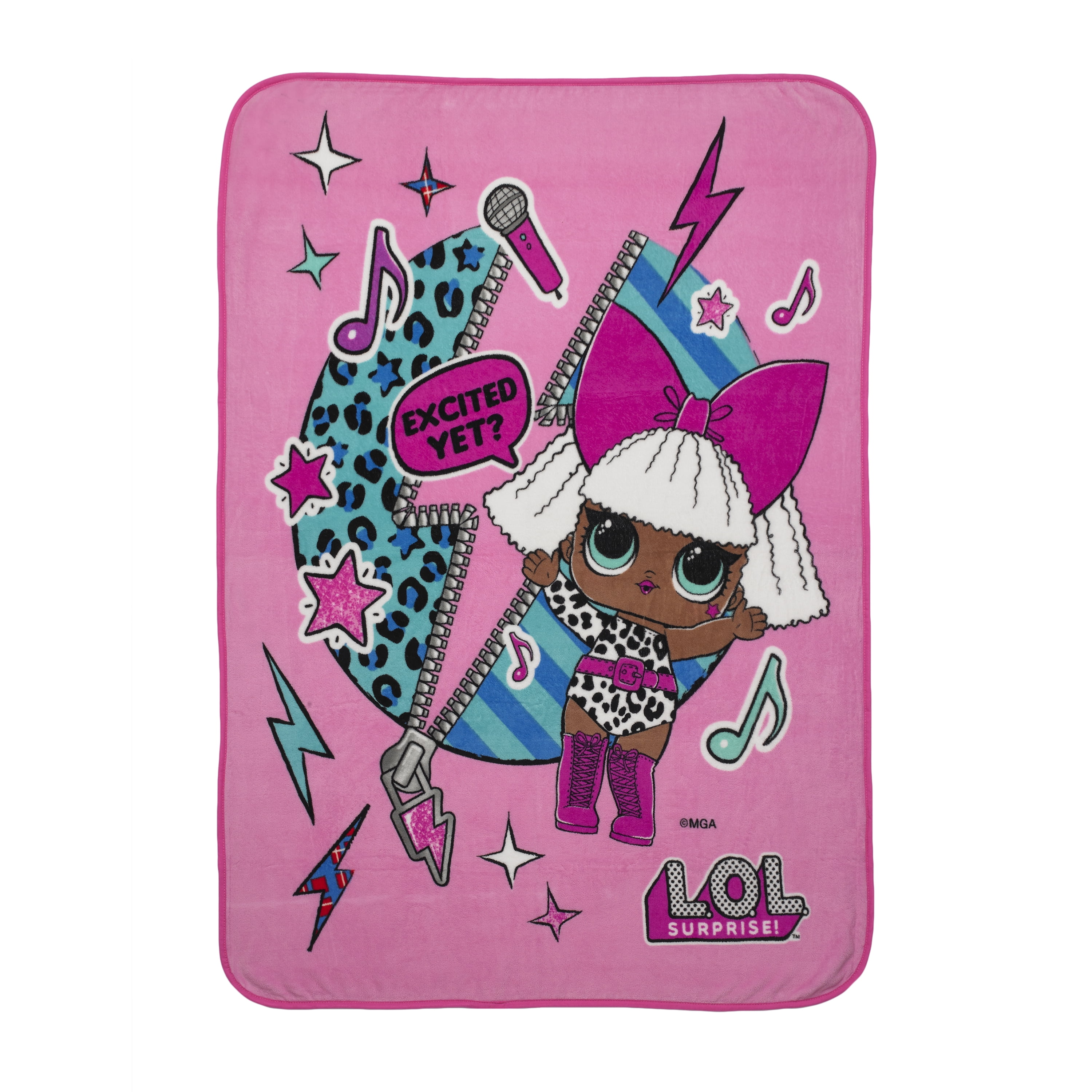 L.O.L Surprise! Kids Fleece Throw Blanket, 46 x 60, Pink, MGA