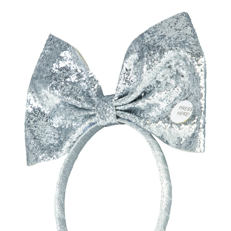 Silver Bow On Headband Costume Accessory Silver Bow On Headband Costume Accessory