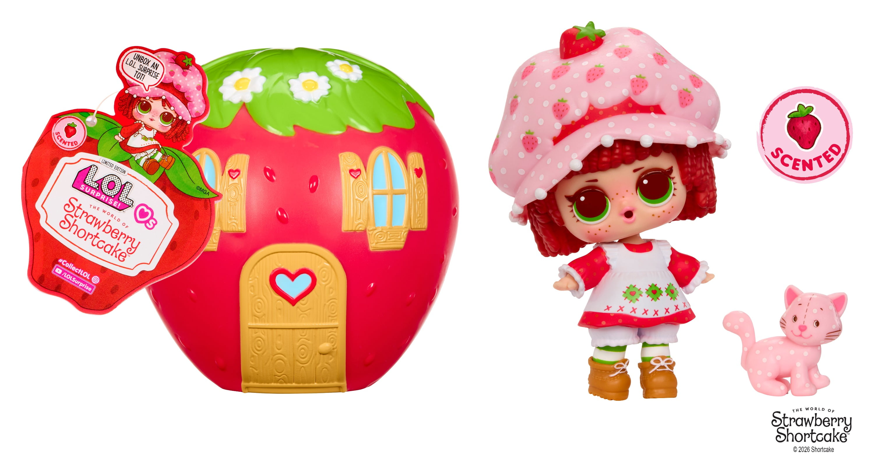 LOL Surprise Loves The World of Strawberry Shortcake Tots with Scented Dolls, Pets, and Transforming Strawberry House Playset Gift for Kids Ages 4+
